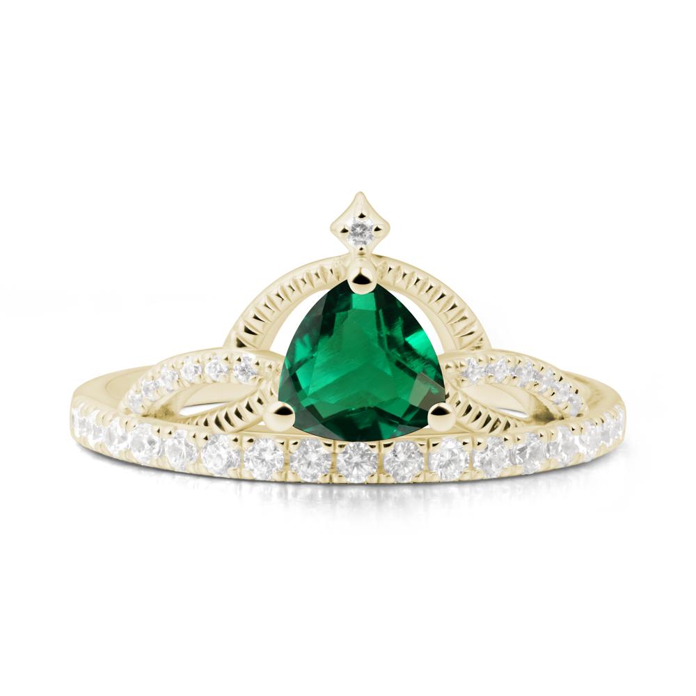 Tiara Emerald Engagement Ring - LUO Jewelry #metal_14k yellow gold