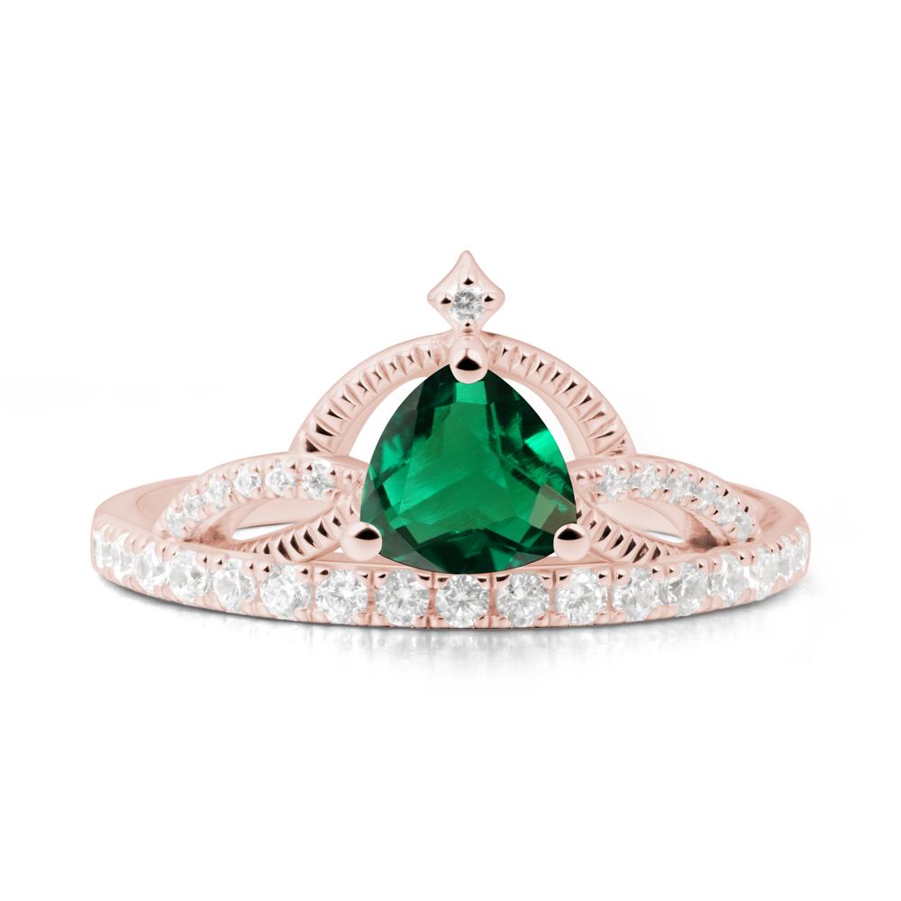 Tiara Emerald Engagement Ring - LUO Jewelry #metal_18k rose gold