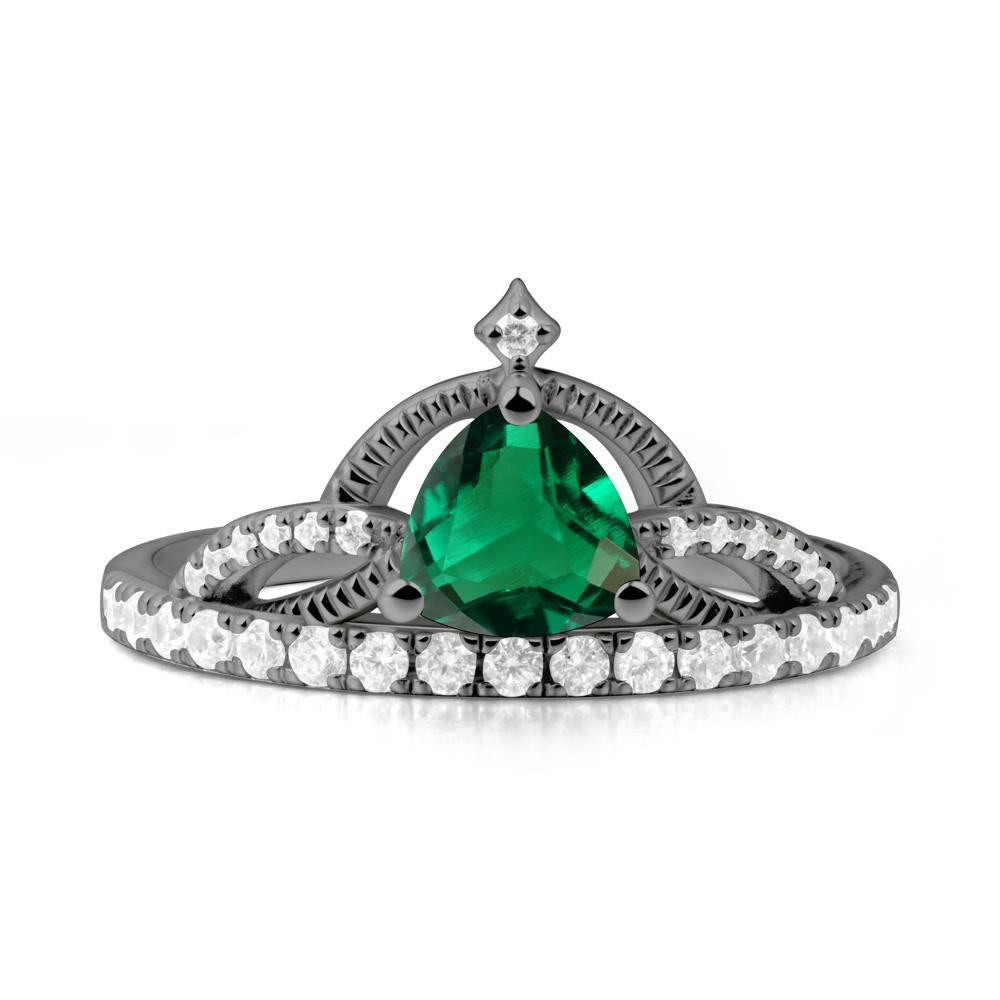 Tiara Emerald Engagement Ring - LUO Jewelry #metal_black finish sterling silver