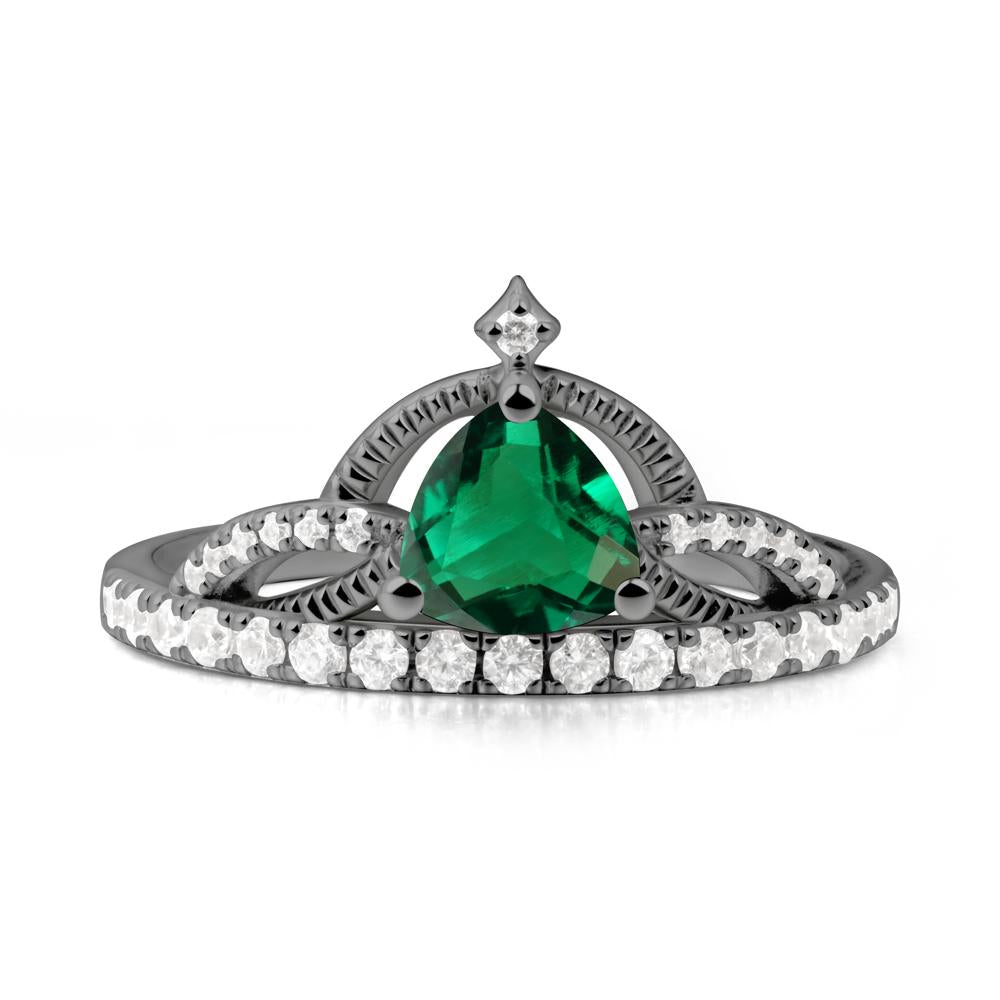 Tiara Emerald Engagement Ring - LUO Jewelry #metal_black finish sterling silver