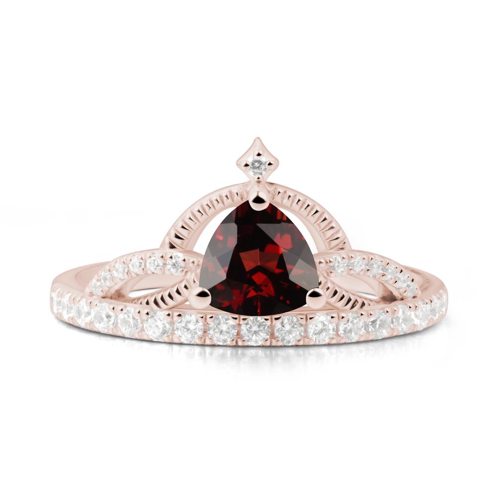 Trillion Cut Garnet Tiara Ring - LUO Jewelry #metal_14k rose gold