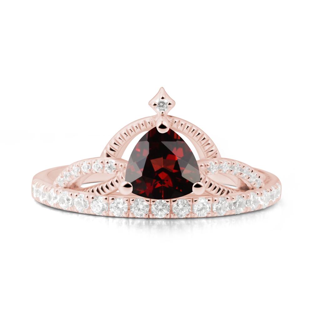 Trillion Cut Garnet Tiara Ring - LUO Jewelry #metal_18k rose gold