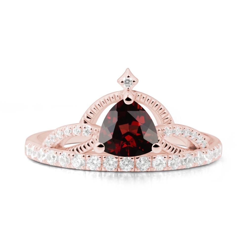 Trillion Cut Garnet Tiara Ring - LUO Jewelry #metal_18k rose gold