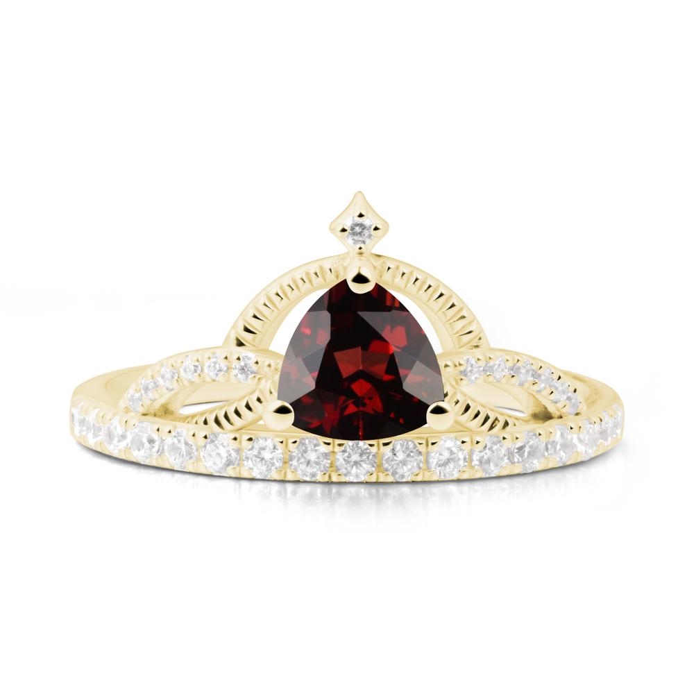 Trillion Cut Garnet Tiara Ring - LUO Jewelry #metal_18k yellow gold