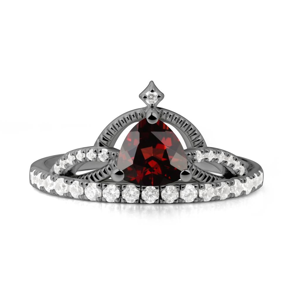 Trillion Cut Garnet Tiara Ring - LUO Jewelry #metal_black finish sterling silver