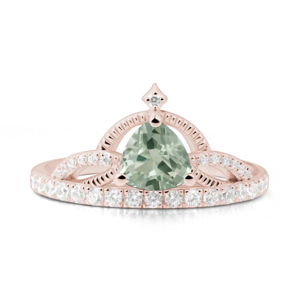 Tiara Green Amethyst Engagement Ring - LUO Jewelry #metal_14k rose gold