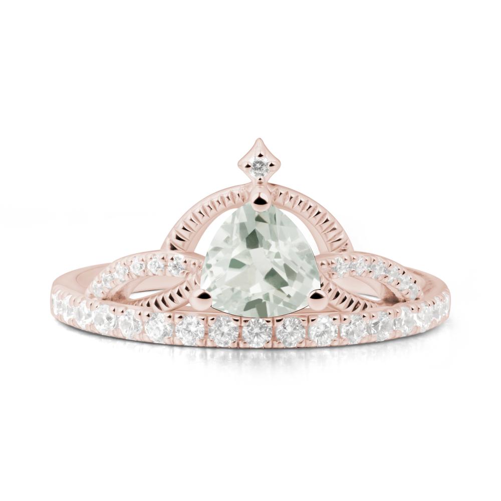 Tiara Green Amethyst Engagement Ring - LUO Jewelry #metal_14k rose gold