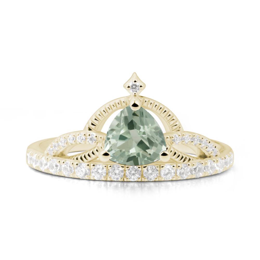 Tiara Green Amethyst Engagement Ring - LUO Jewelry #metal_14k yellow gold