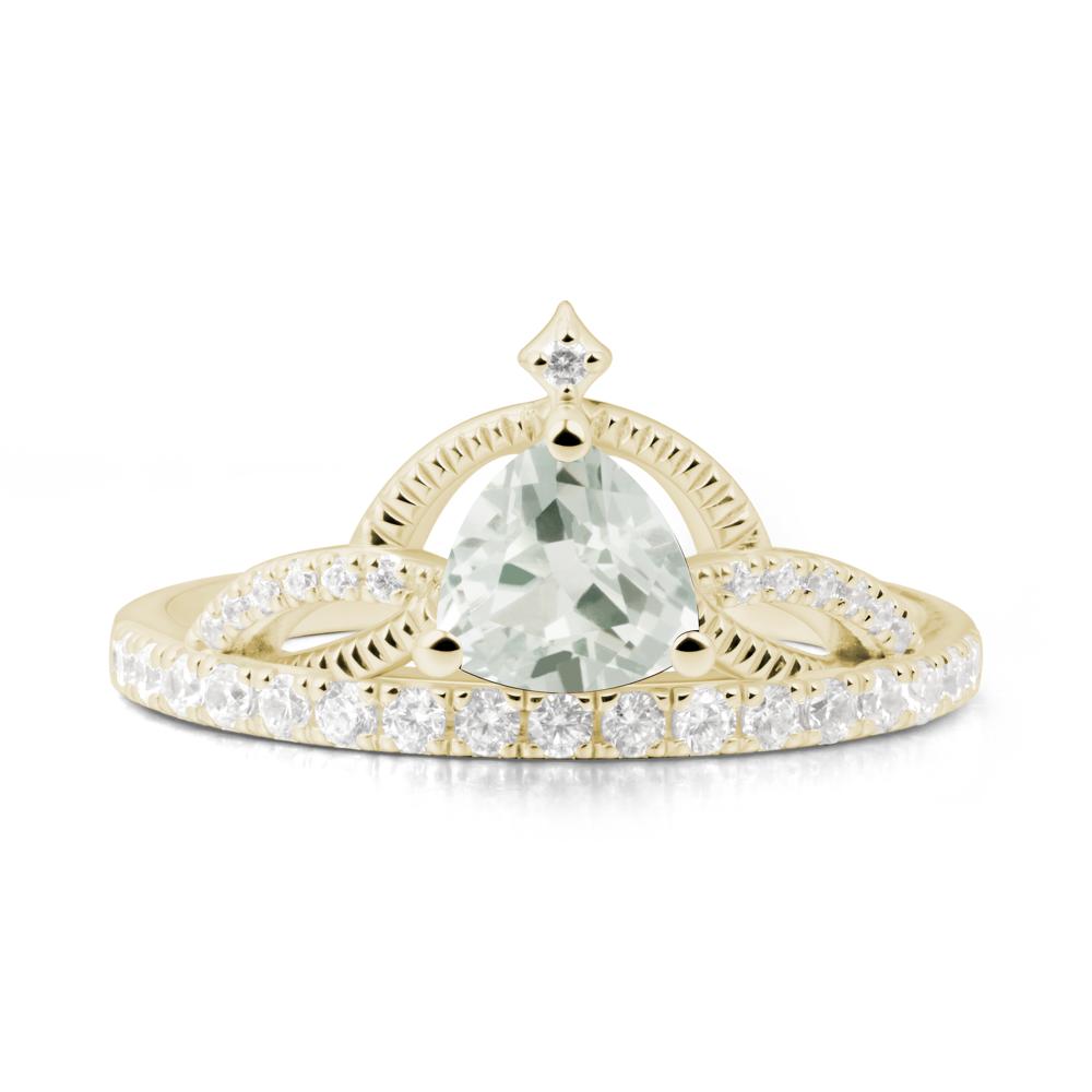 Tiara Green Amethyst Engagement Ring - LUO Jewelry #metal_14k yellow gold