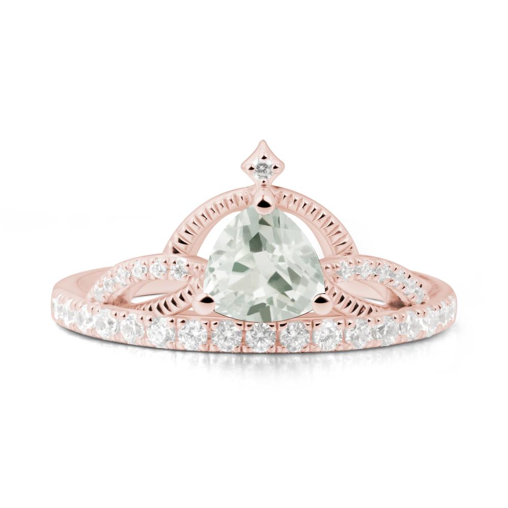 Tiara Green Amethyst Engagement Ring - LUO Jewelry #metal_18k rose gold
