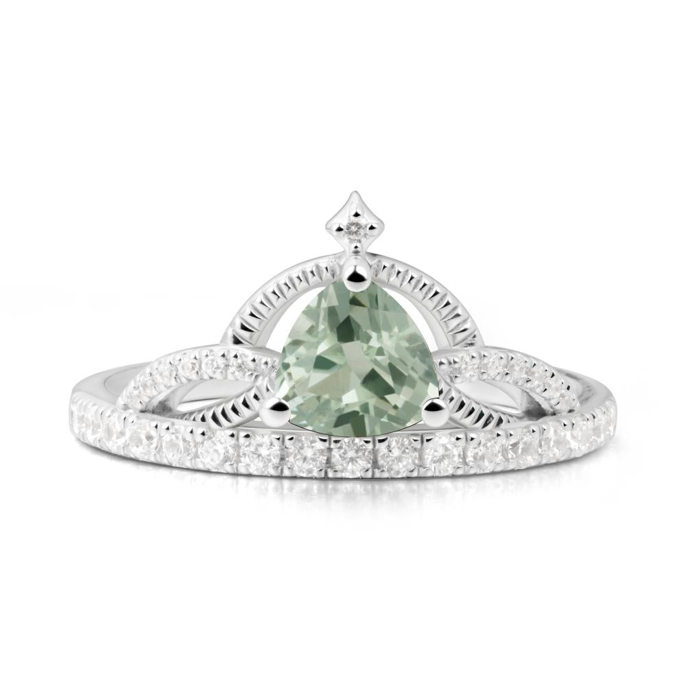 Tiara Green Amethyst Engagement Ring - LUO Jewelry #metal_18k white gold