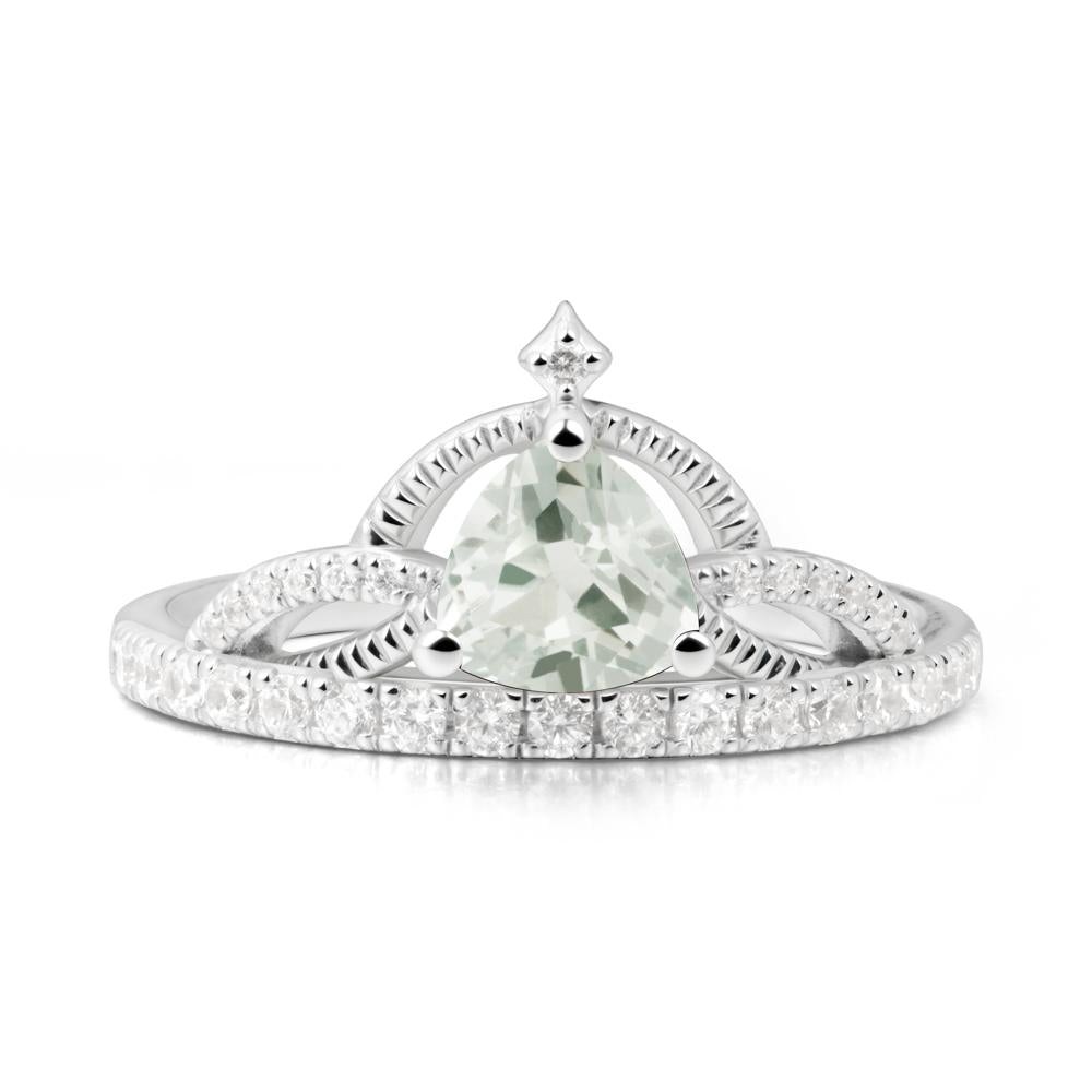 Tiara Green Amethyst Engagement Ring - LUO Jewelry #metal_18k white gold