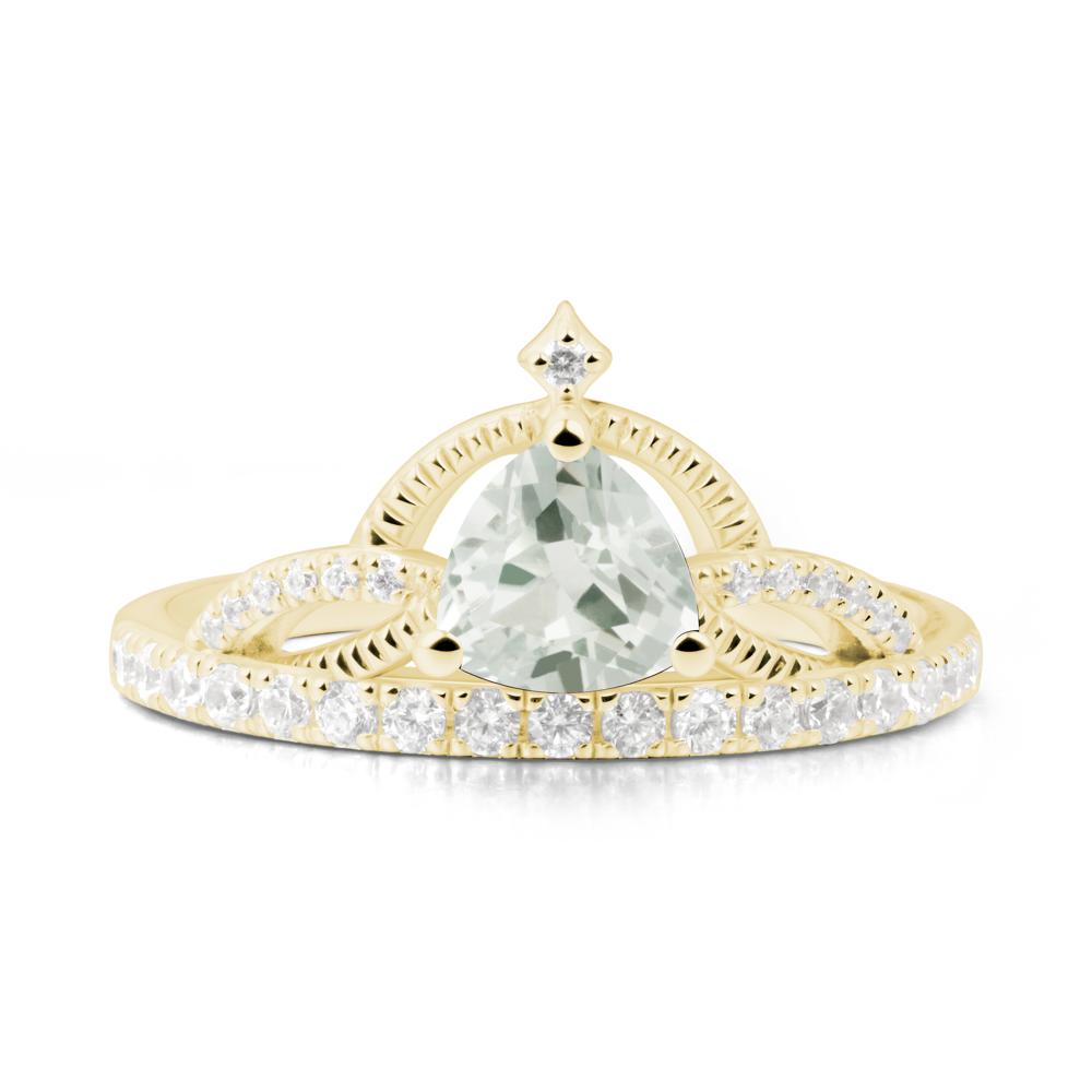 Tiara Green Amethyst Engagement Ring - LUO Jewelry #metal_18k yellow gold
