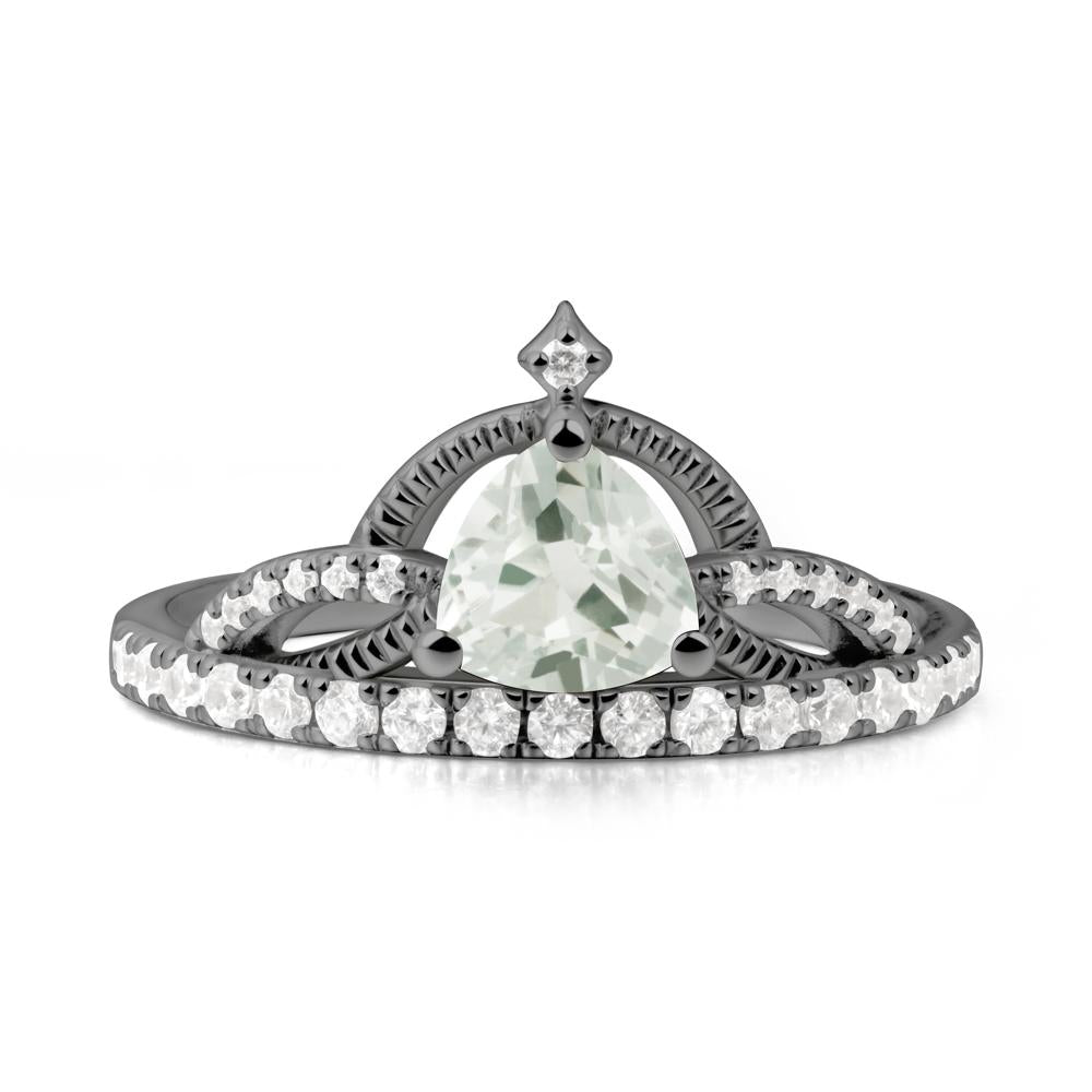 Tiara Green Amethyst Engagement Ring - LUO Jewelry #metal_black finish sterling silver