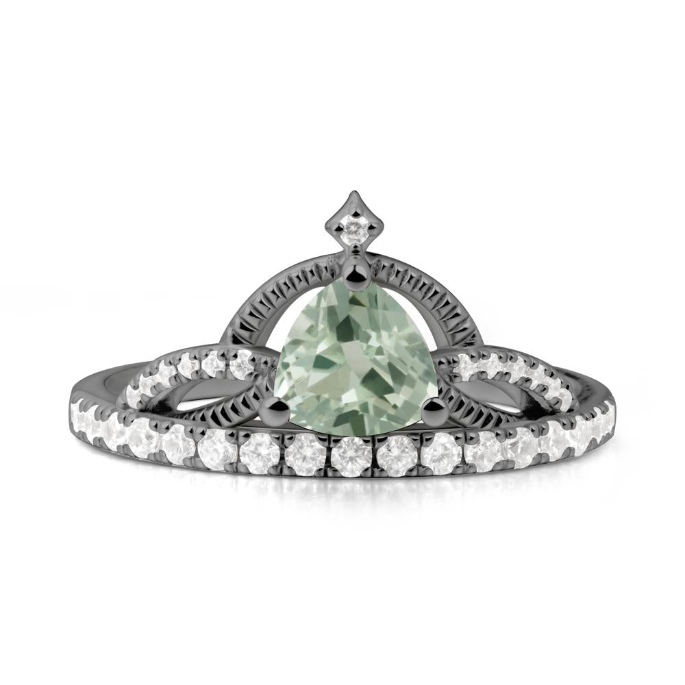 Tiara Green Amethyst Engagement Ring - LUO Jewelry #metal_black finish sterling silver
