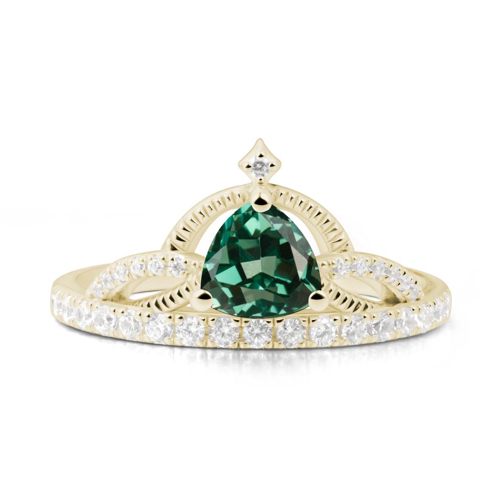 Tiara Green Sapphire Engagement Ring - LUO Jewelry #metal_14k yellow gold