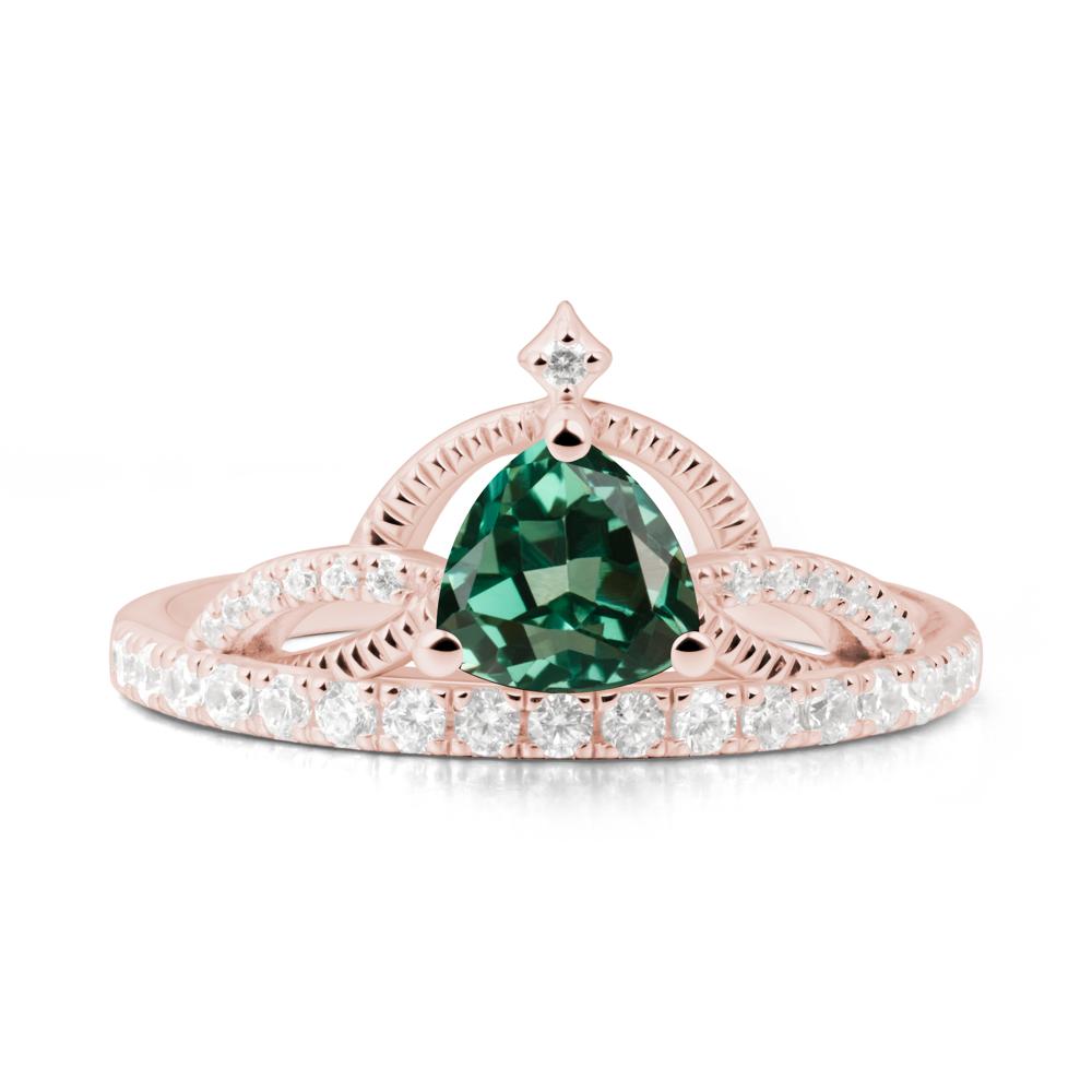 Tiara Green Sapphire Engagement Ring - LUO Jewelry #metal_18k rose gold