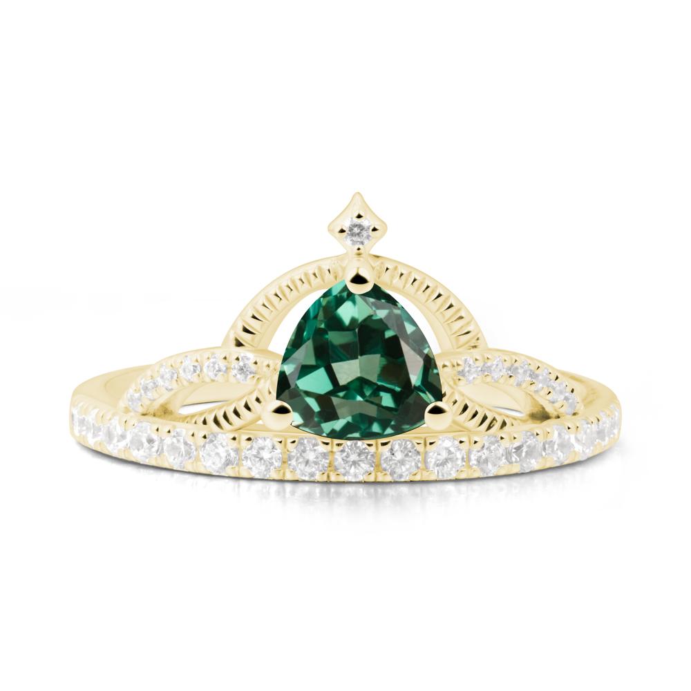Tiara Green Sapphire Engagement Ring - LUO Jewelry #metal_18k yellow gold