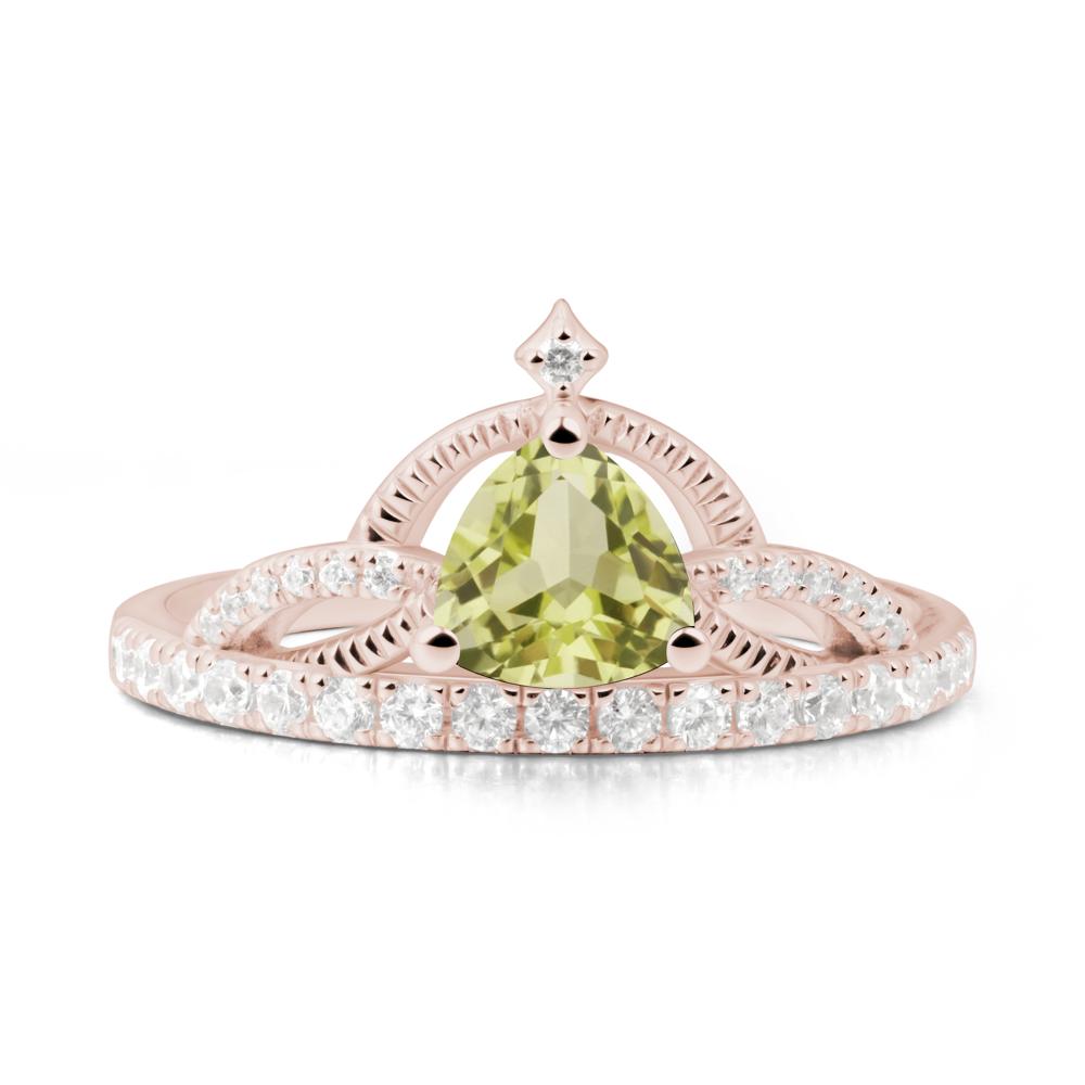 Trillion Cut Lemon Quartz Tiara Ring - LUO Jewelry #metal_14k rose gold
