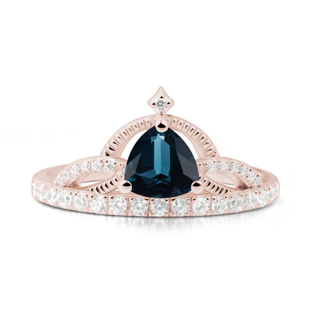 Tiara London Blue Topaz Engagement Ring - LUO Jewelry #metal_14k rose gold