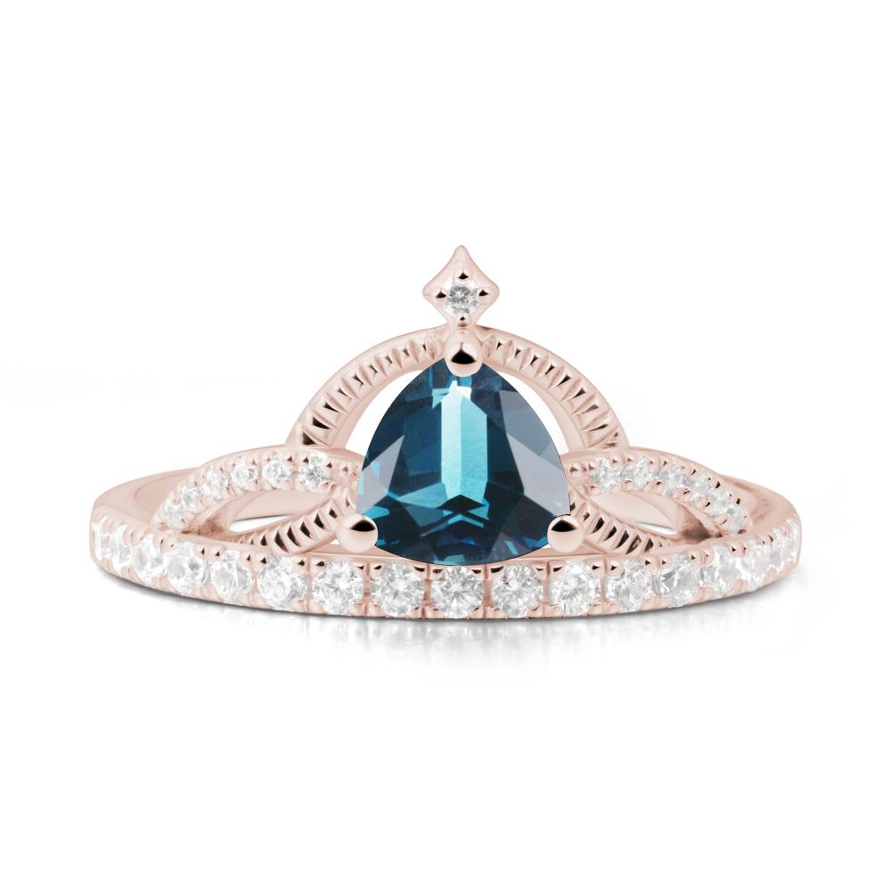 Tiara London Blue Topaz Engagement Ring - LUO Jewelry #metal_14k rose gold