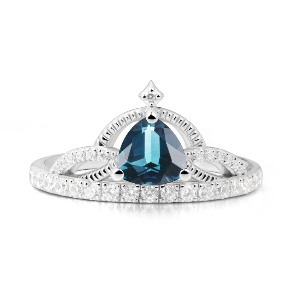 Tiara London Blue Topaz Engagement Ring - LUO Jewelry #metal_14k white gold