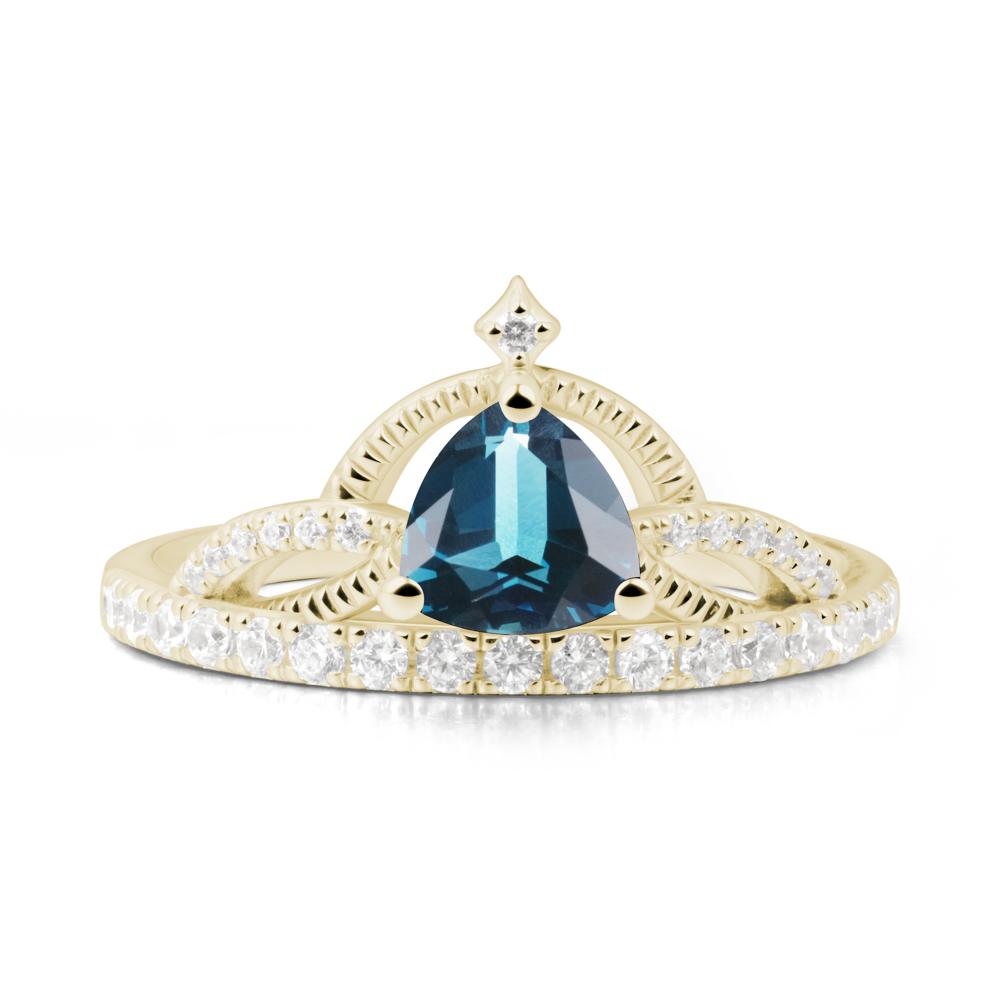 Tiara London Blue Topaz Engagement Ring - LUO Jewelry #metal_14k yellow gold