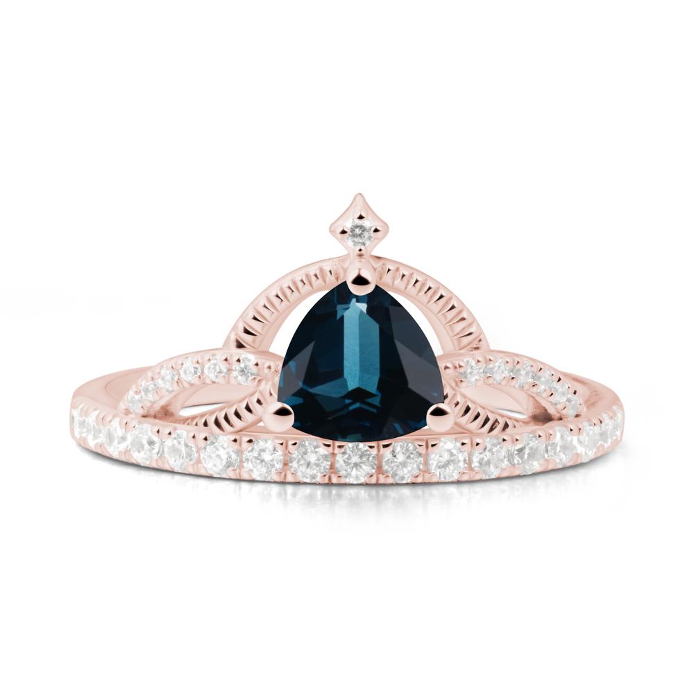 Tiara London Blue Topaz Engagement Ring - LUO Jewelry #metal_18k rose gold