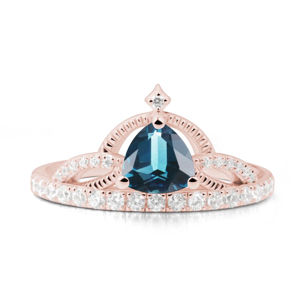 Tiara London Blue Topaz Engagement Ring - LUO Jewelry #metal_18k rose gold