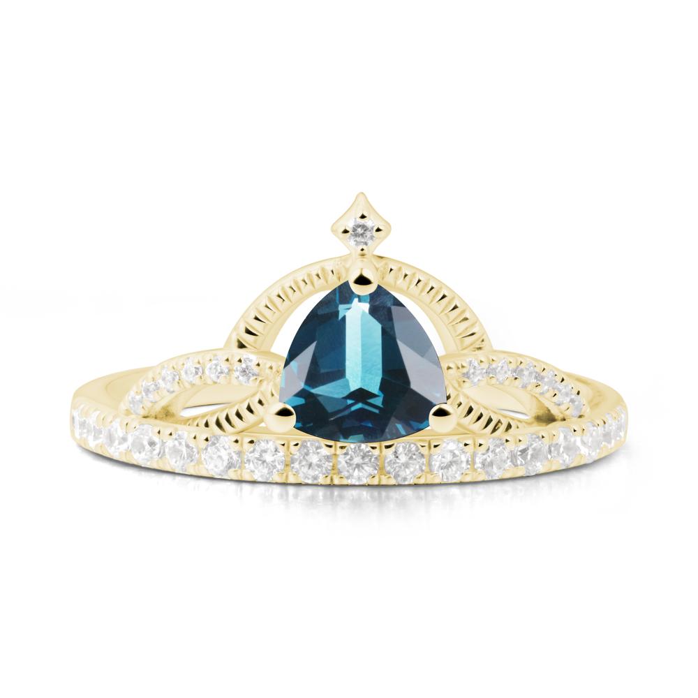 Tiara London Blue Topaz Engagement Ring - LUO Jewelry #metal_18k yellow gold