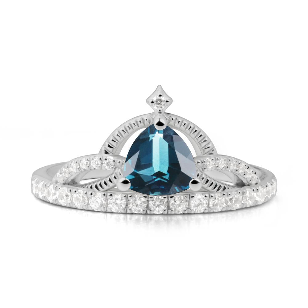 Tiara London Blue Topaz Engagement Ring - LUO Jewelry #metal_platinum
