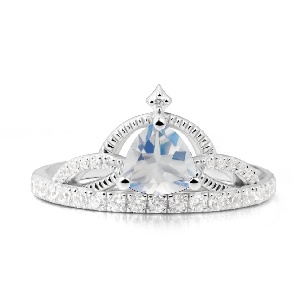 Trillion Cut Moonstone Tiara Ring - LUO Jewelry #metal_14k white gold