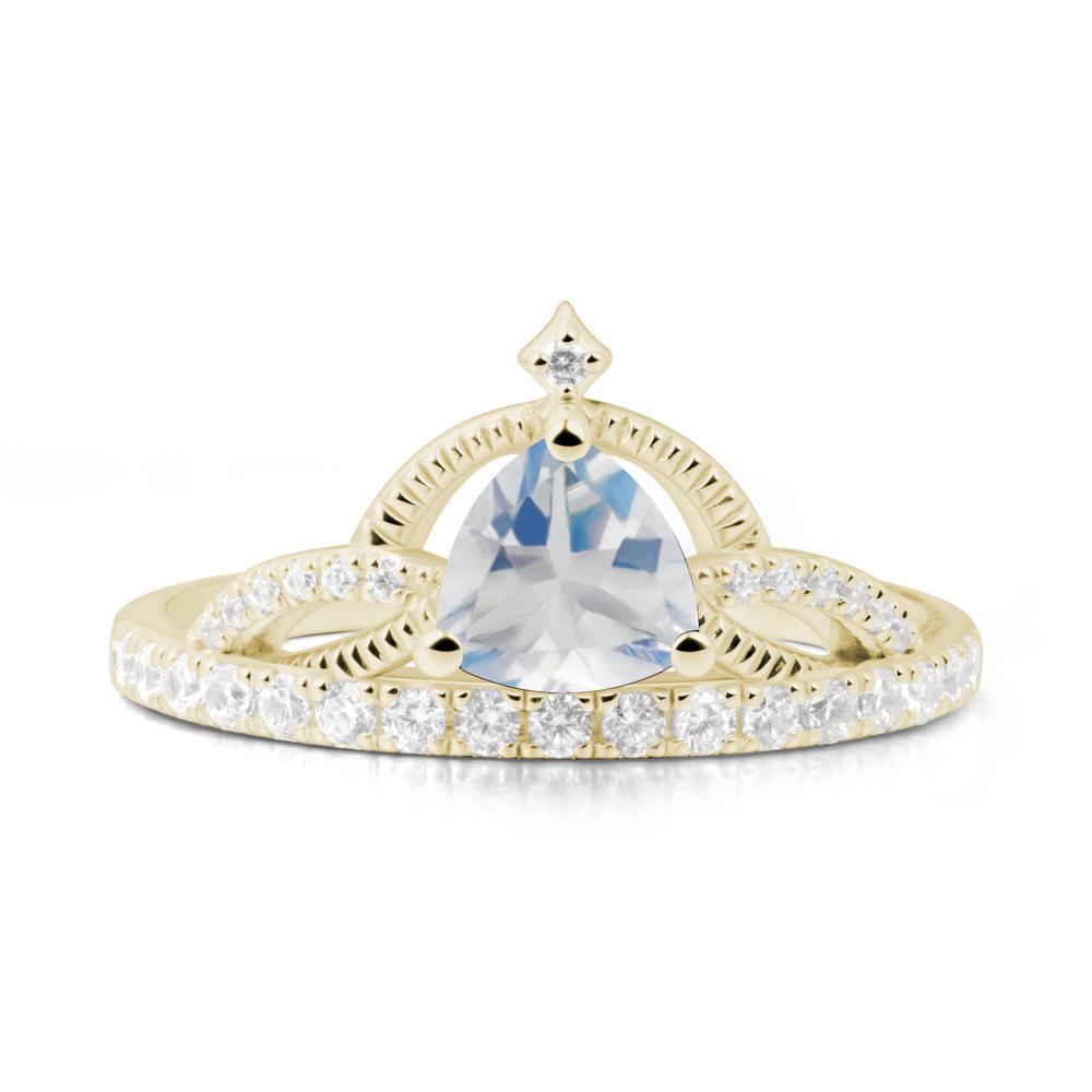 Trillion Cut Moonstone Tiara Ring - LUO Jewelry #metal_14k yellow gold
