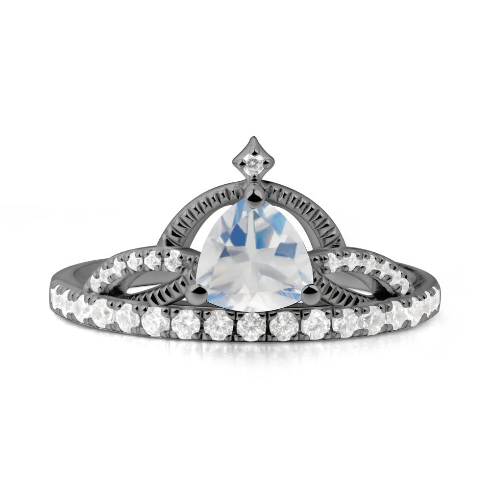 Trillion Cut Moonstone Tiara Ring - LUO Jewelry #metal_black finish sterling silver