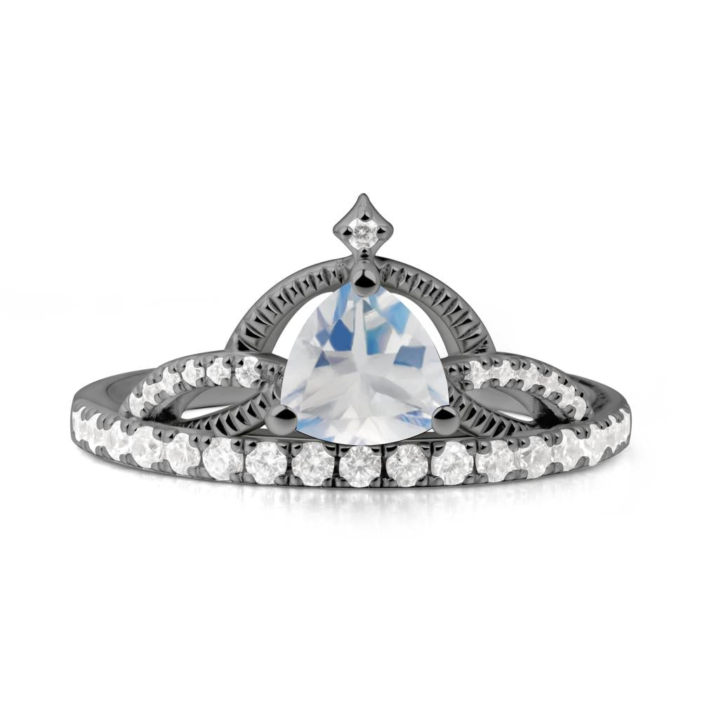 Trillion Cut Moonstone Tiara Ring - LUO Jewelry #metal_black finish sterling silver