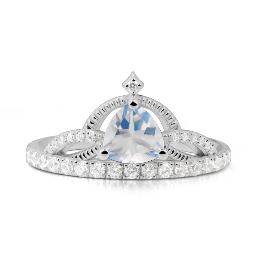 Trillion Cut Moonstone Tiara Ring - LUO Jewelry #metal_platinum