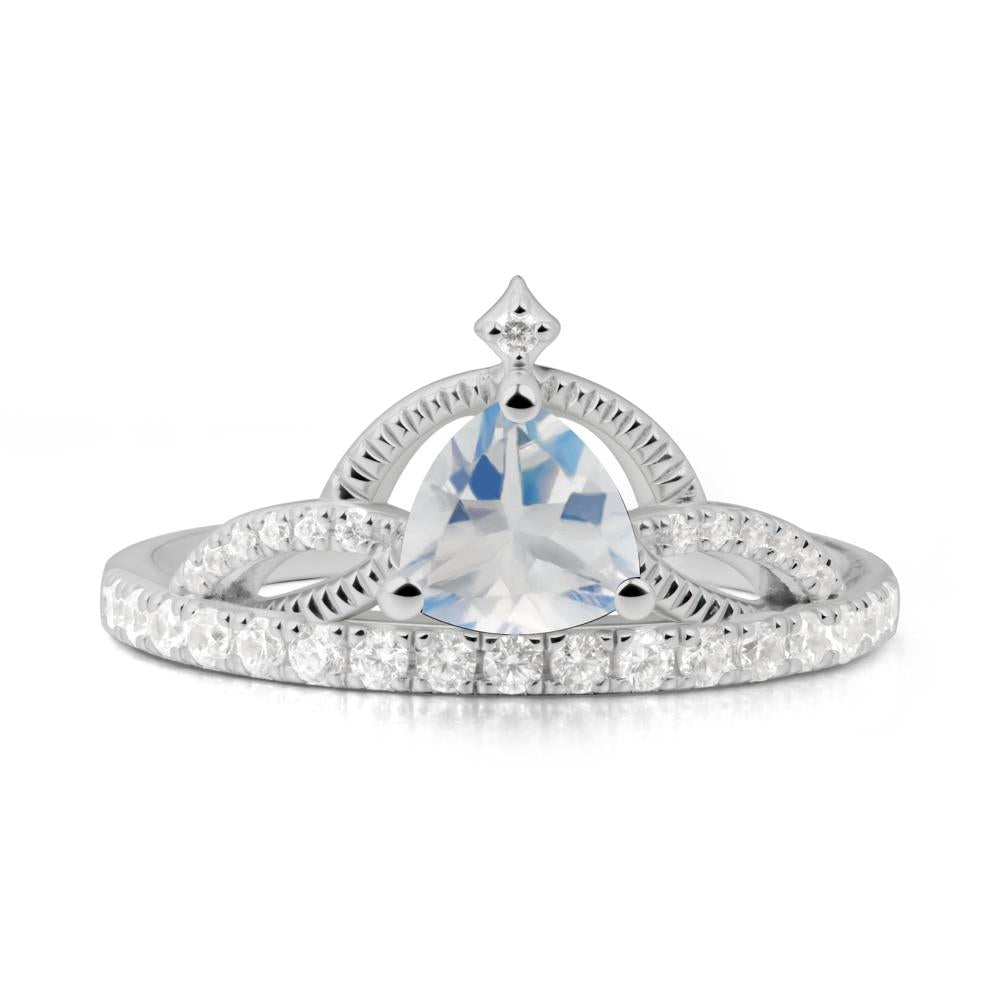 Trillion Cut Moonstone Tiara Ring - LUO Jewelry #metal_platinum