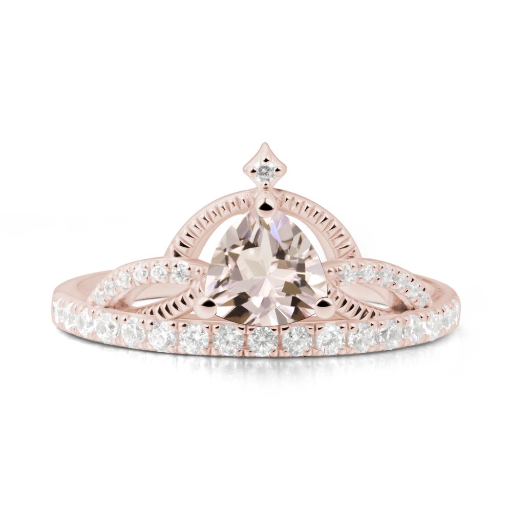 Trillion Cut Morganite Tiara Ring - LUO Jewelry #metal_14k rose gold