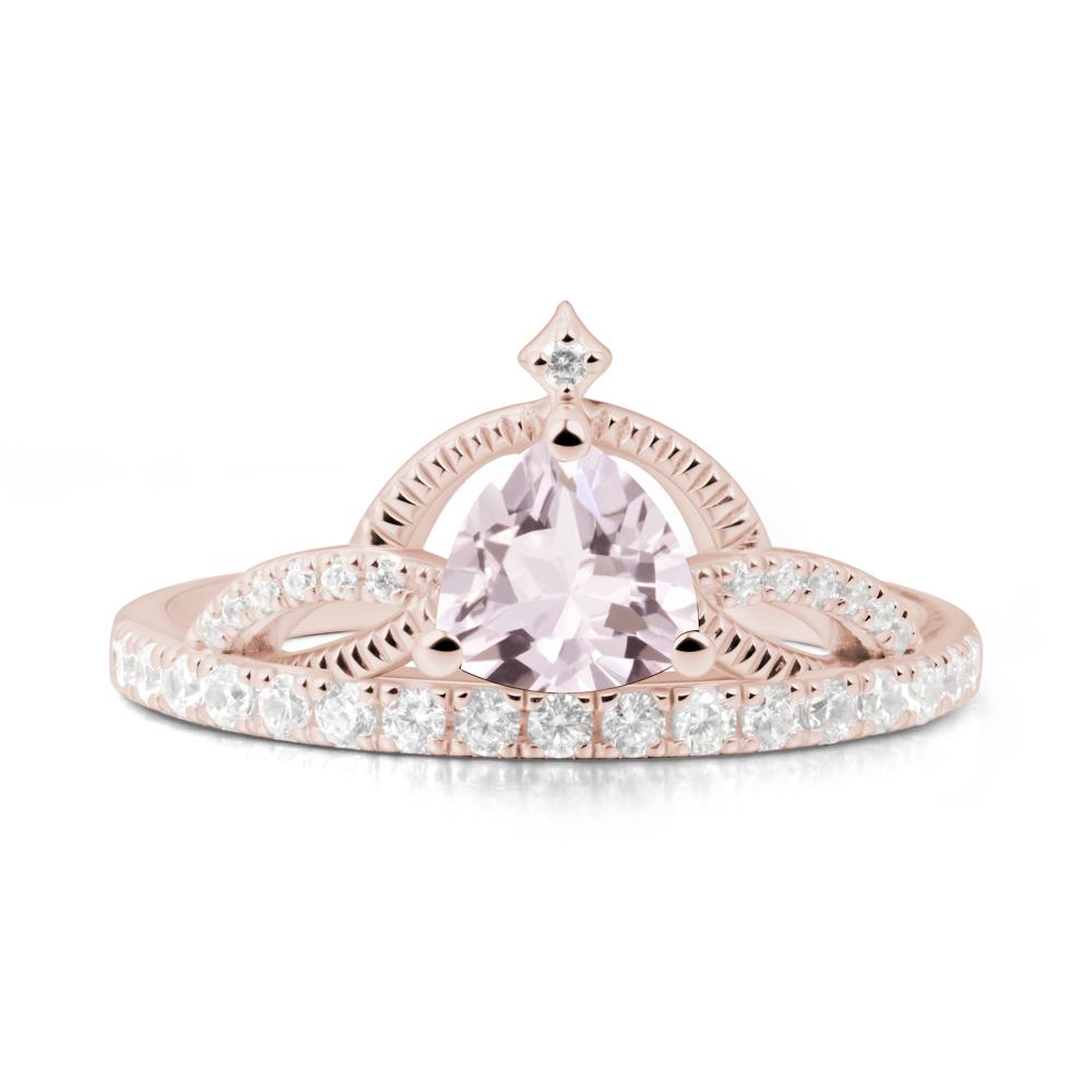 Trillion Cut Morganite Tiara Ring - LUO Jewelry #metal_14k rose gold