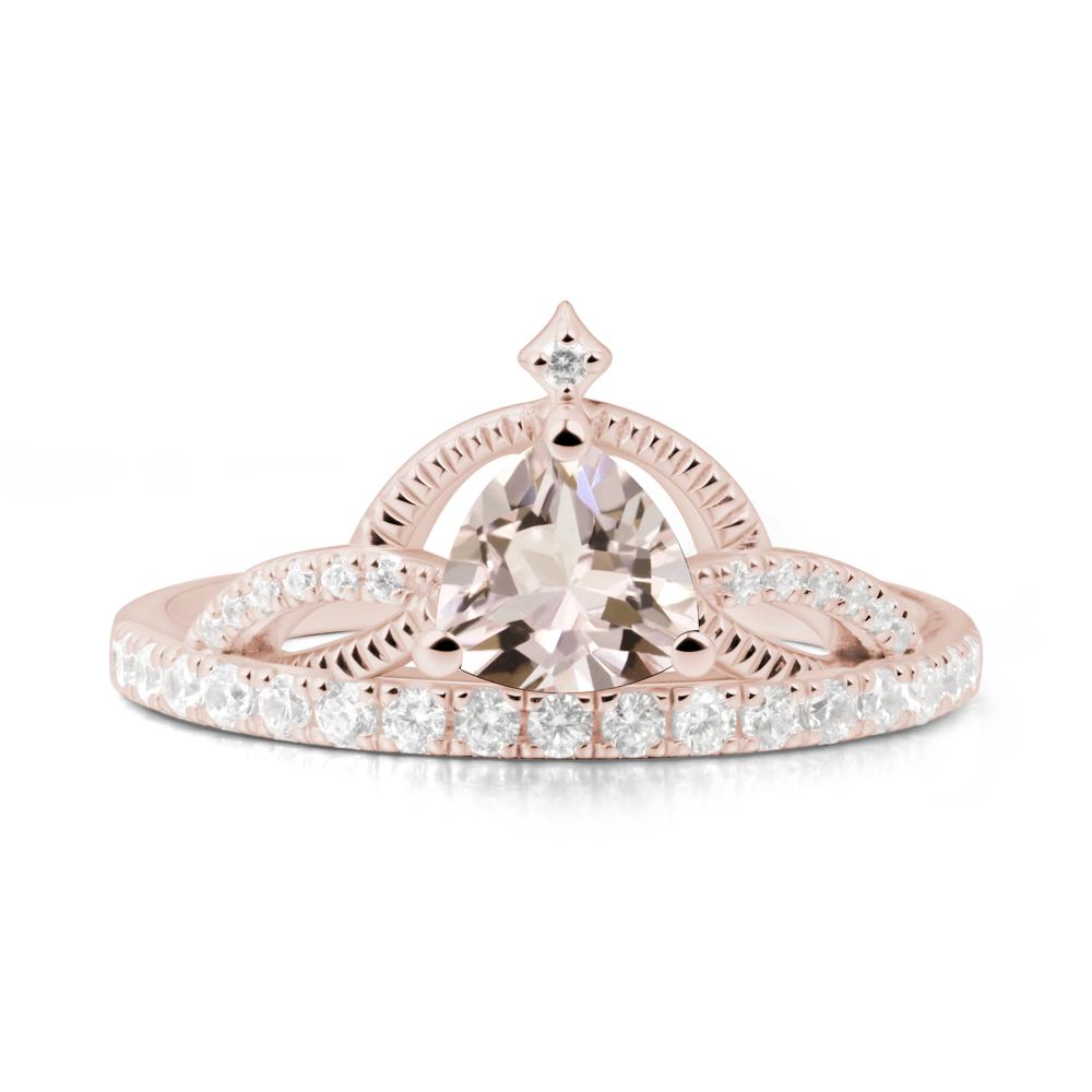 Trillion Cut Morganite Tiara Ring - LUO Jewelry #metal_14k rose gold