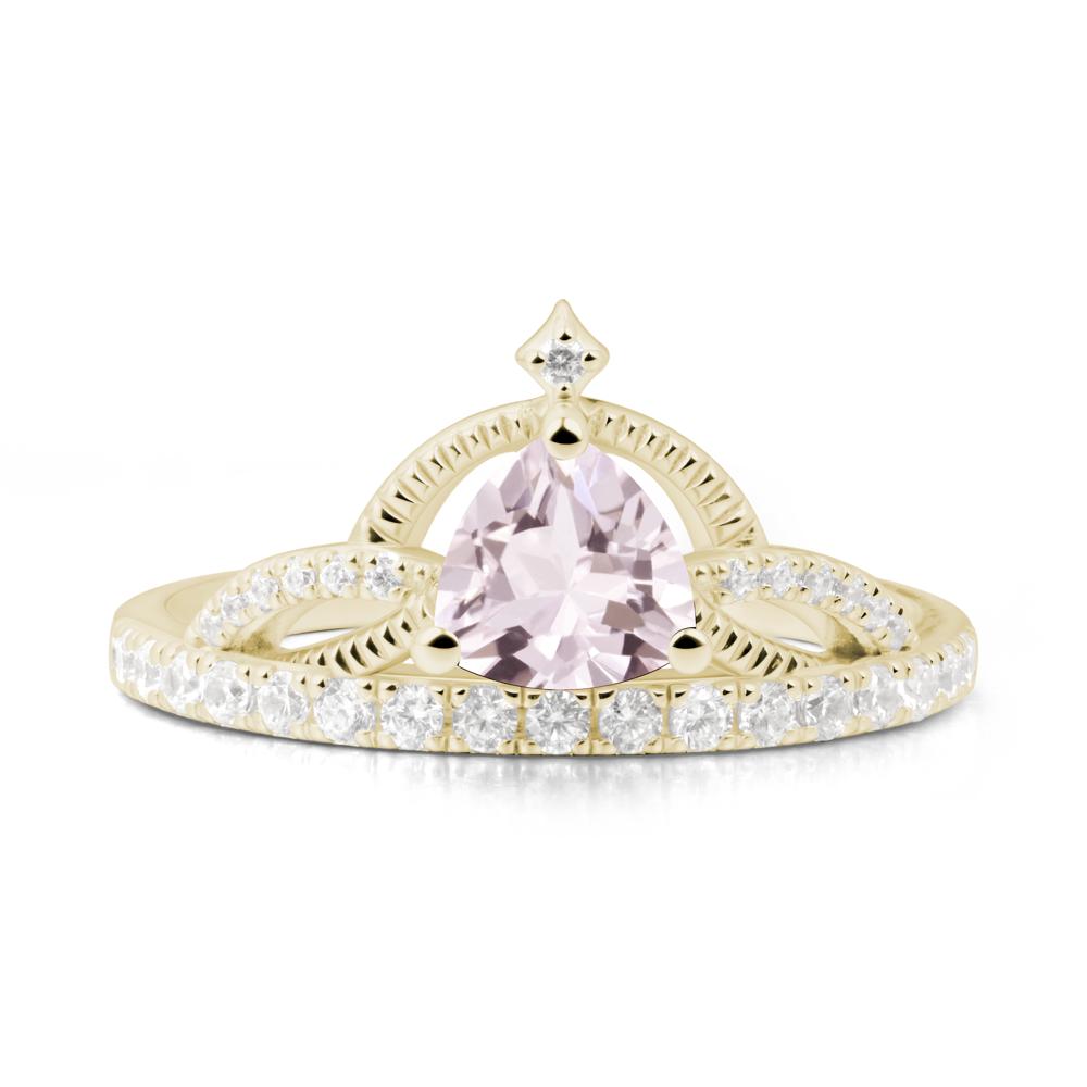 Trillion Cut Morganite Tiara Ring - LUO Jewelry #metal_14k yellow gold