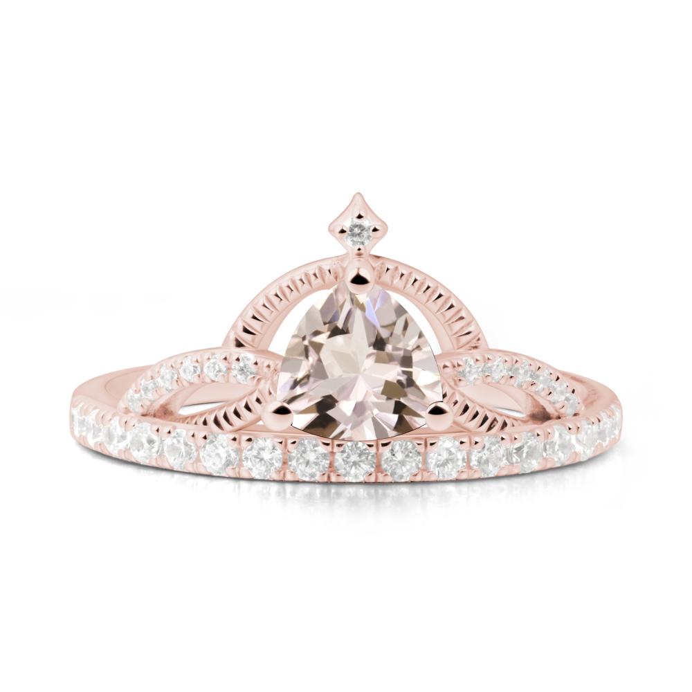 Trillion Cut Morganite Tiara Ring - LUO Jewelry #metal_18k rose gold