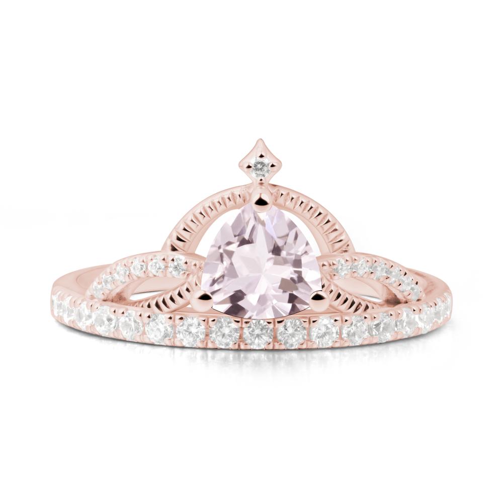 Trillion Cut Morganite Tiara Ring - LUO Jewelry #metal_18k rose gold