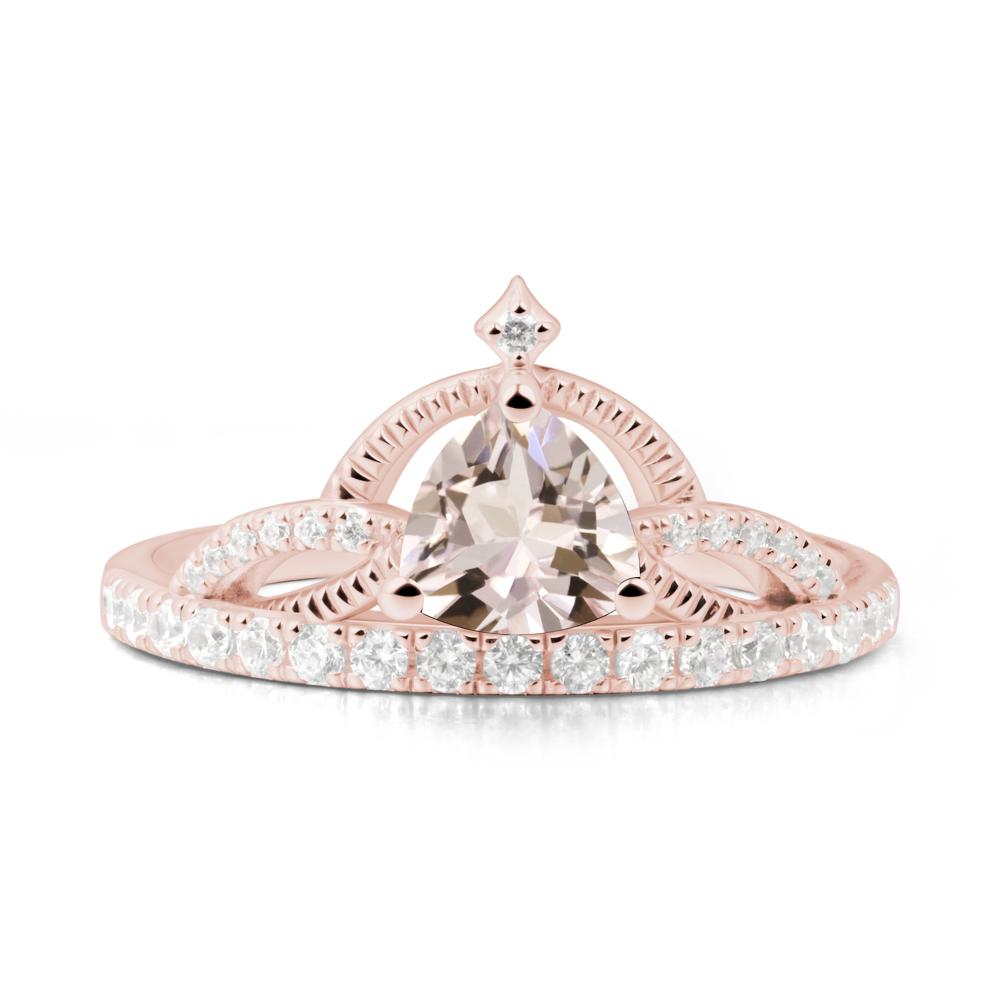 Trillion Cut Morganite Tiara Ring - LUO Jewelry #metal_18k rose gold