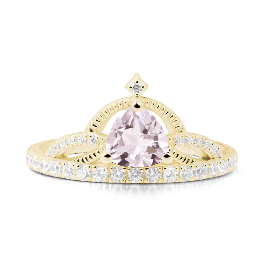 Trillion Cut Morganite Tiara Ring - LUO Jewelry #metal_18k yellow gold