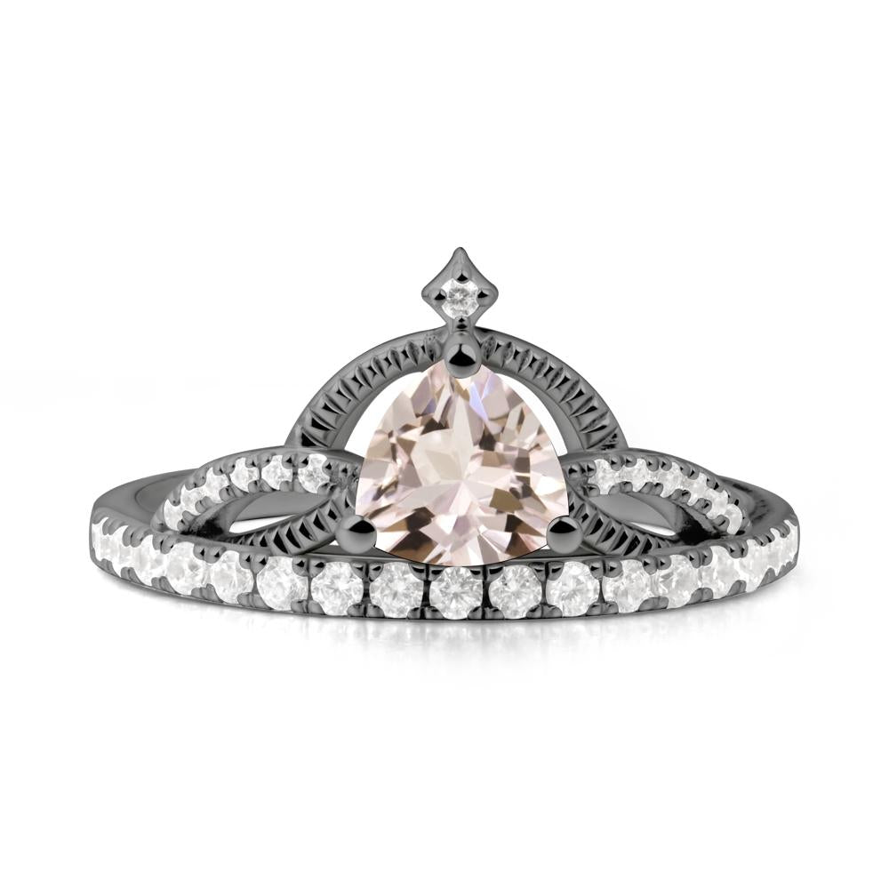 Trillion Cut Morganite Tiara Ring - LUO Jewelry #metal_black finish sterling silver