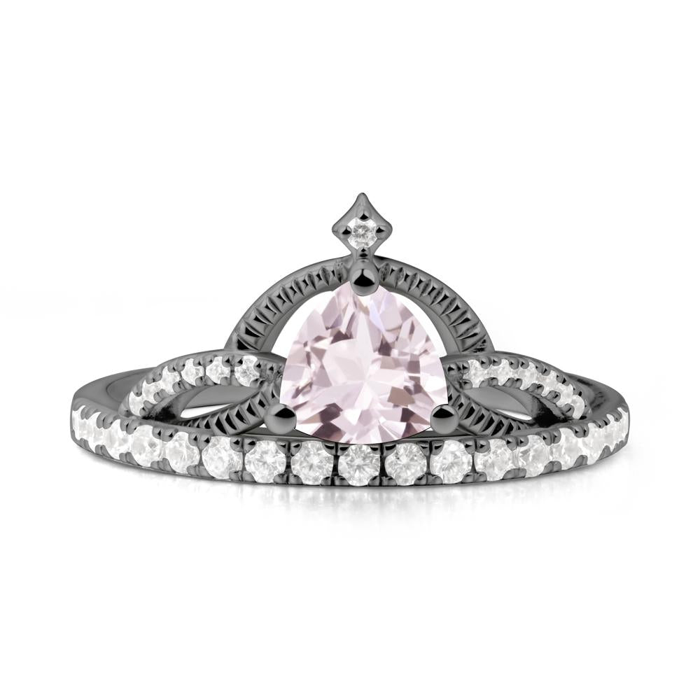 Trillion Cut Morganite Tiara Ring - LUO Jewelry #metal_black finish sterling silver