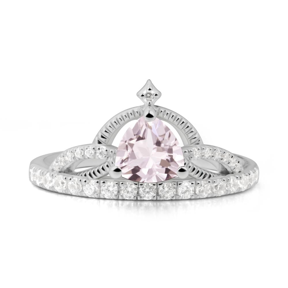 Trillion Cut Morganite Tiara Ring - LUO Jewelry #metal_platinum