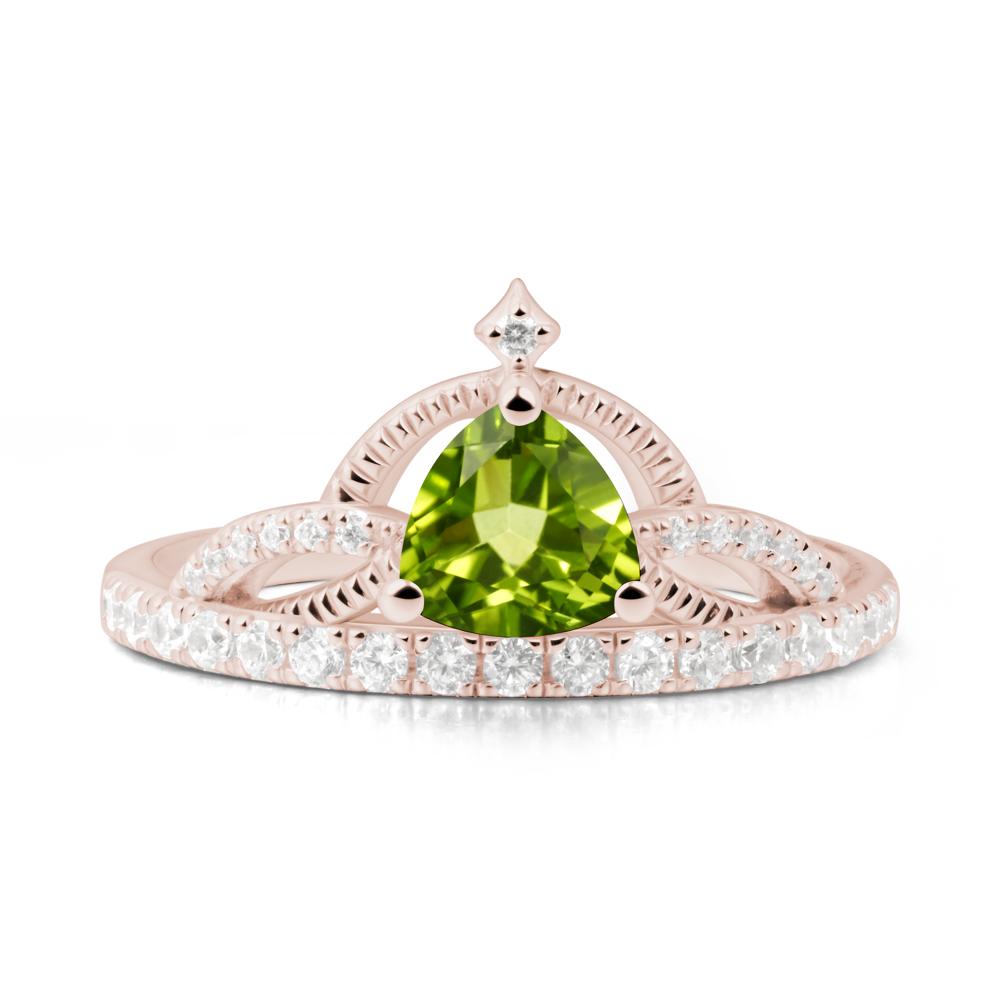 Tiara Peridot Engagement Ring - LUO Jewelry #metal_14k rose gold