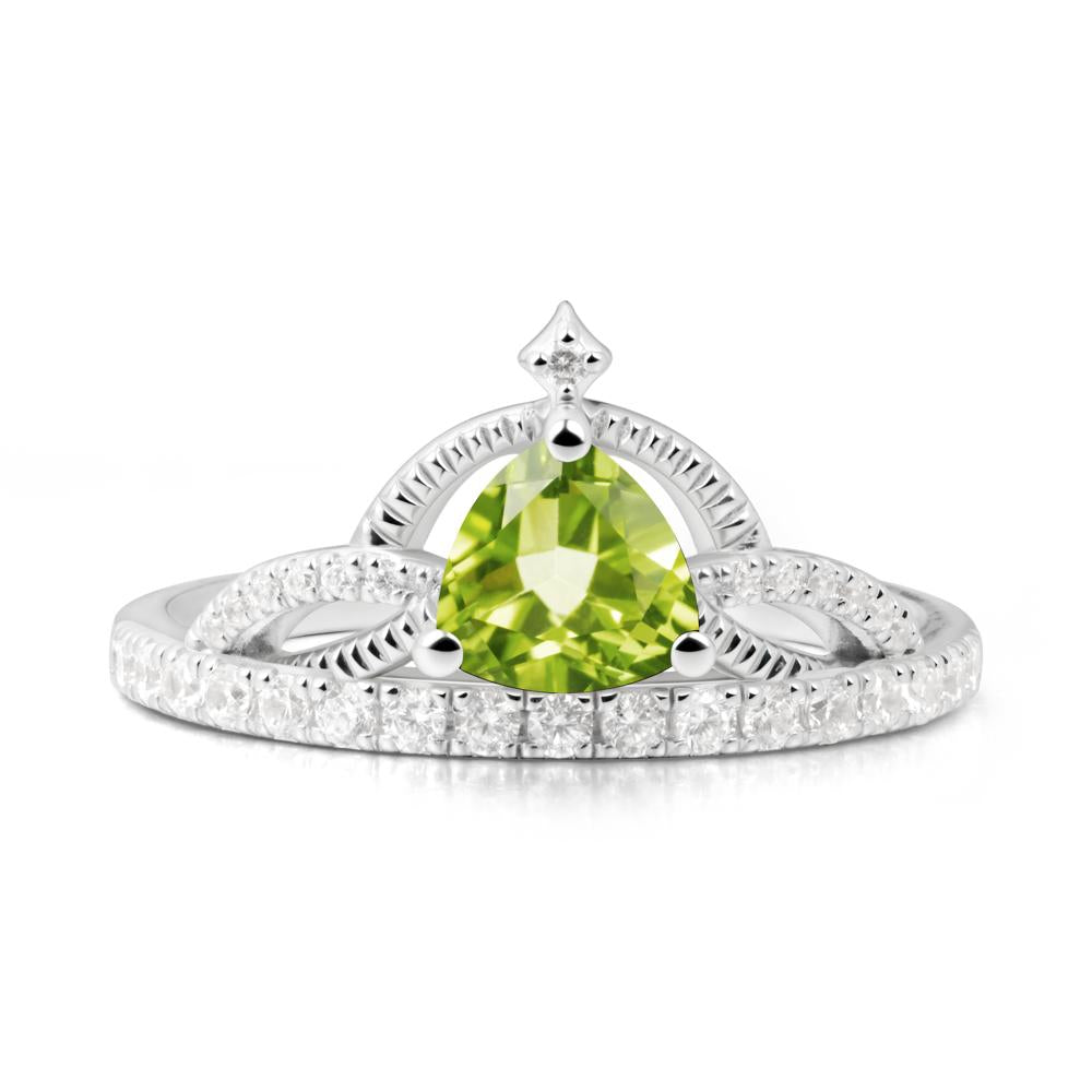 Tiara Peridot Engagement Ring - LUO Jewelry #metal_14k white gold